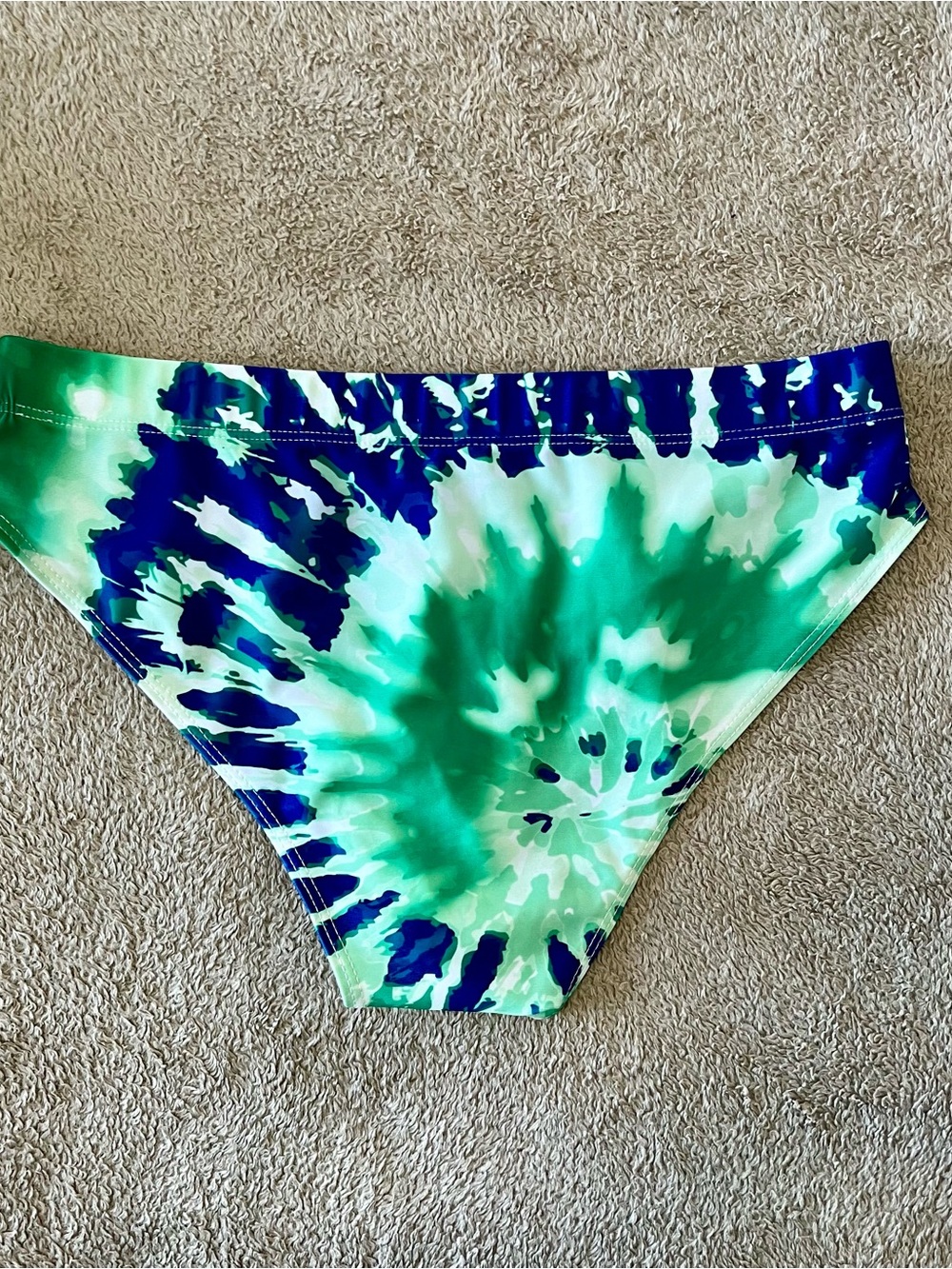 Men's Tie-Dye Blue & Green Swim Briefs - Picture 3 of 5